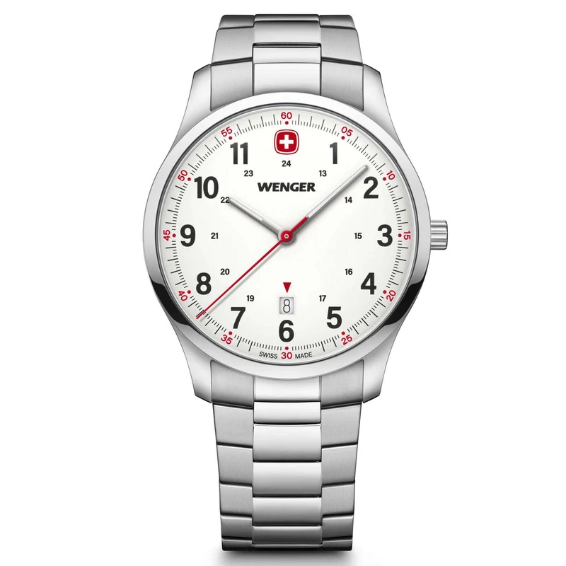 Wenger Sports City White Dial Stainless Steel Bracelet Men's Watch 01.1441.133
