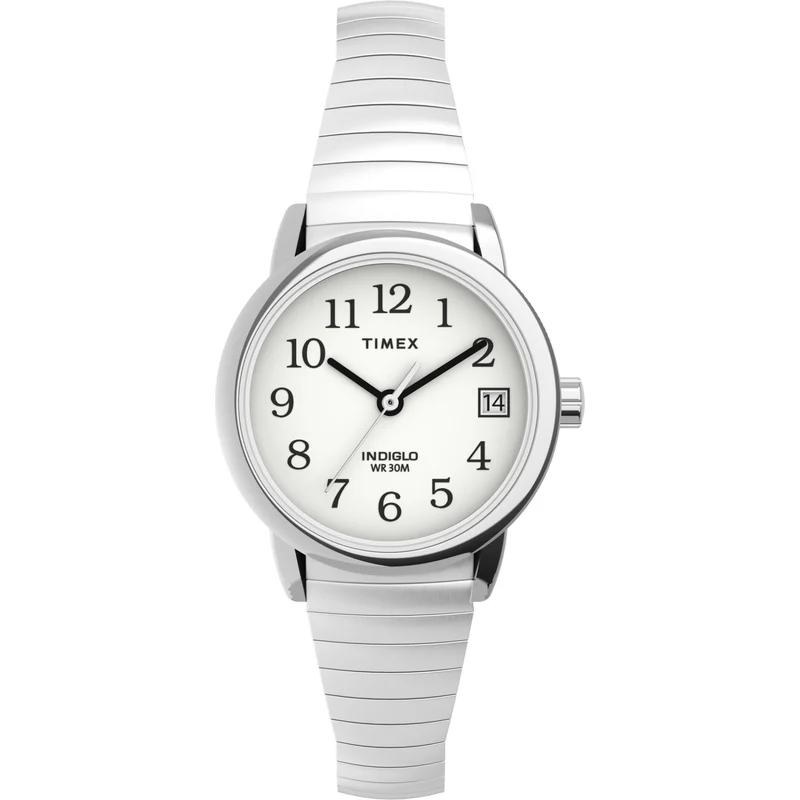 Timex Easy Reader 25mm White Dial Expansion Band Ladies Quartz Watch T2H371