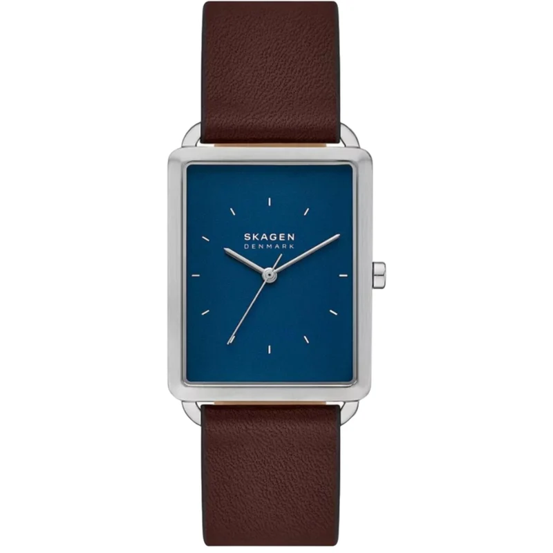 Skagen Hagen Brown Leather Strap Blue Dial Men’s Watch SKW6930