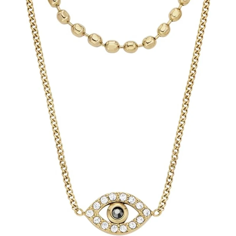 Fossil Stainless Heritage Stainless Steel Station Women's Necklace JF04792710