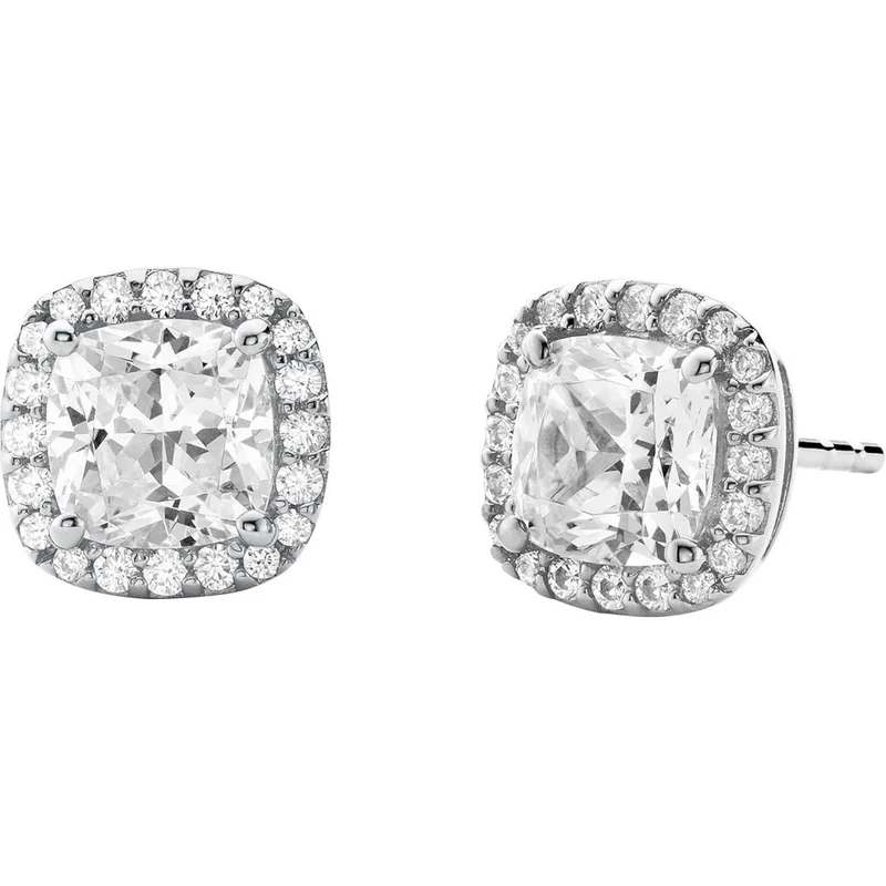 Michael Kors Brilliance Sterling Silver Cushion Cut Stud Women's Earrings MKC1405AN040