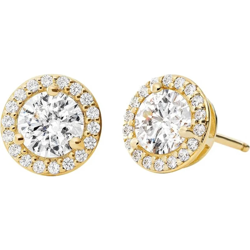 Michael Kors Women's 14k Gold-plated Sterling Silver Cz Halo Studs MKC1035AN710