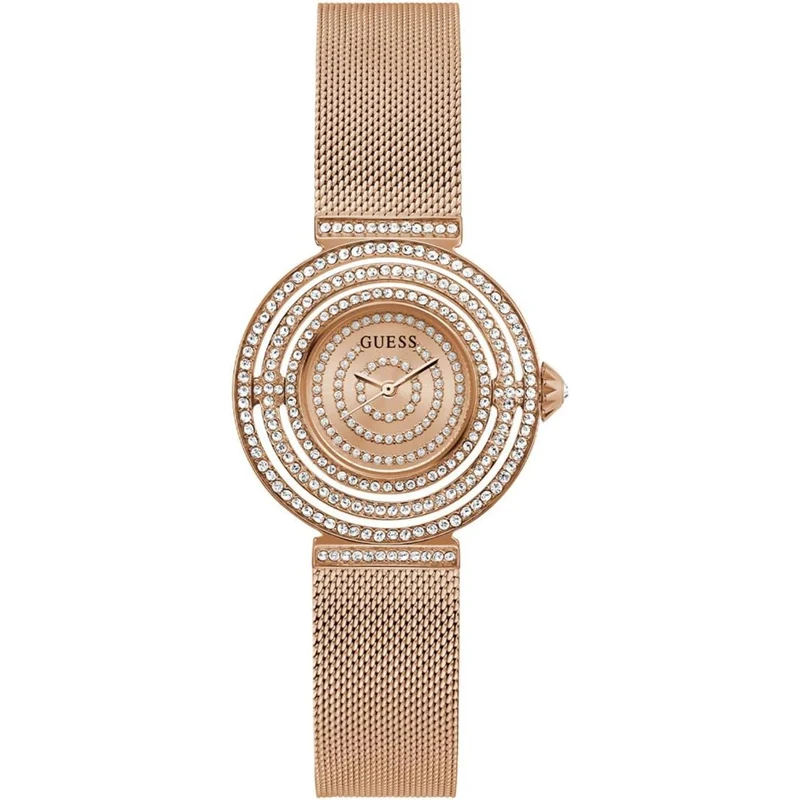 Guess Dream Rose Gold Crystal Dial Steel Mesh Strap Women's Watch GW0550L3