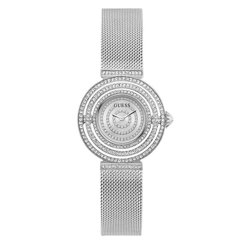 GUESS Dream Silver Crystal Dial Steel Mesh Strap Women's Watch GW0550L1