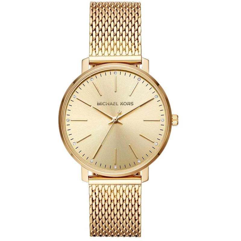 Michael Kors Pyper 38mm Gold Dial Steel Ladies Quartz Watch MK4339