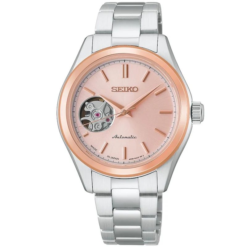 Reloj automático rosa para mujer SEIKO SELECTION HFB010J JDM Open Heart, fabricado en Japón.
