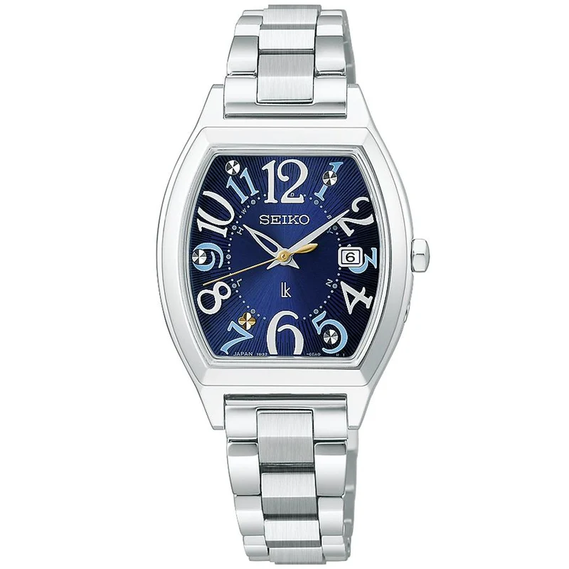 Reloj de mujer SEIKO LUKIA SSQW103 JDM Liberty Fabric Edición Limitada Chive Solar Radio Controlado Azul Marino Titanio Fabricado en Japón