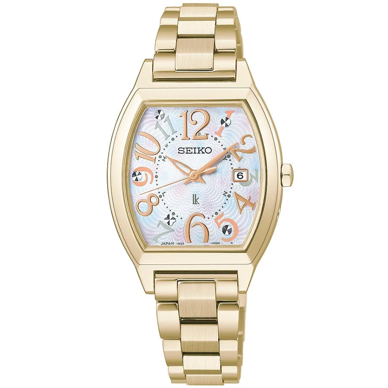 Reloj de mujer SEIKO LUKIA SSQW104 JDM Liberty Fabric Edición Limitada Solar Radio Controlado Nácar Blanco Titanio Fabricado en Japón