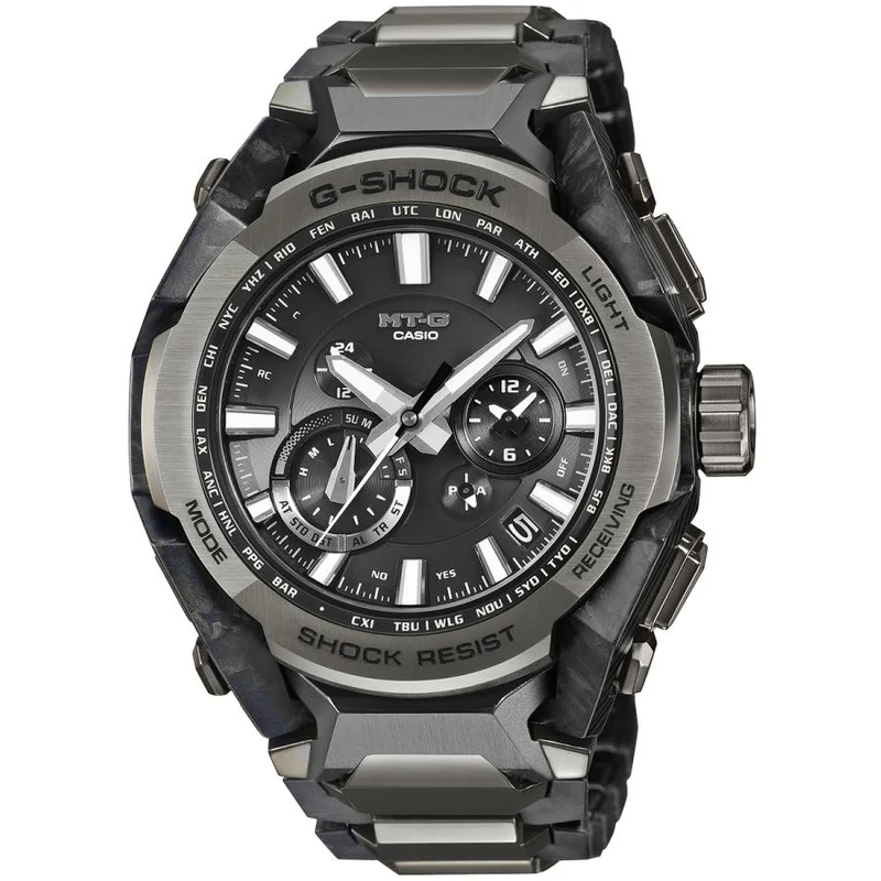 Reloj CASIO G-SHOCK MT-G MTG-B4000BD-1AJF JDM negro con revestimiento IP, totalmente metálico, Bluetooth y energía solar para hombre.