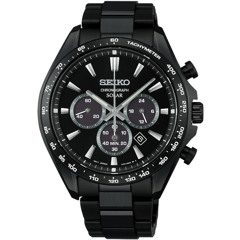 Reloj de hombre SEIKO Selection Serie S SBPY187 Cronógrafo Solar Negro JDM