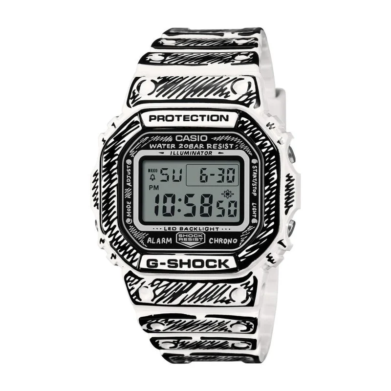 Reloj digital para hombre CASIO G-SHOCK DW-5600JV-7JR, colaboración con Joshua Vides