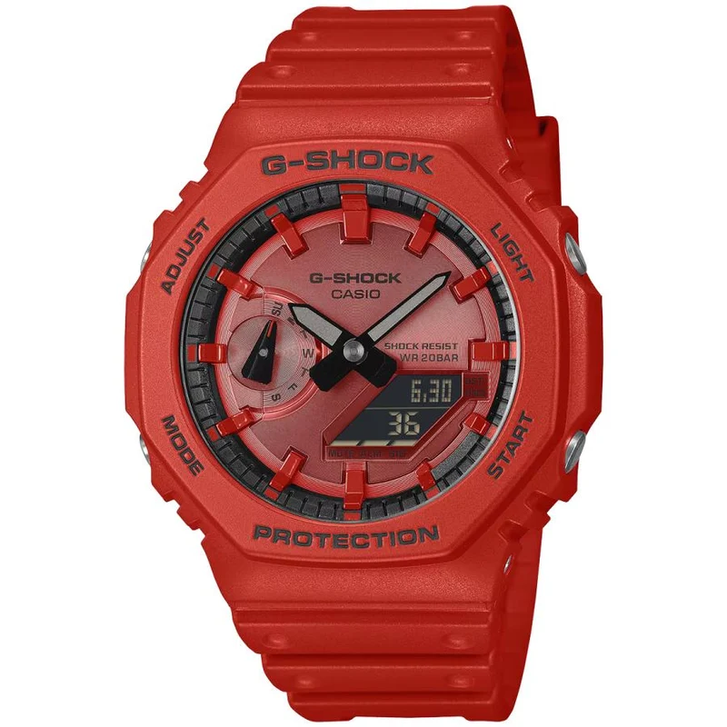 Reloj analógico-digital para hombre CASIO G-SHOCK GA-2100RRB-4AJF JDM Carbon Core Guard rojo