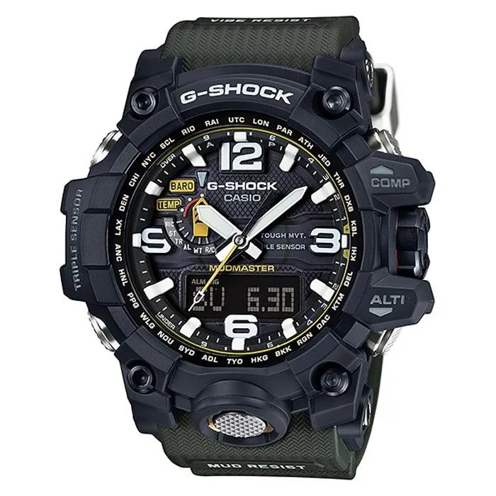 Reloj CASIO G-SHOCK MUDMASTER GWG-1000-1A3JF JDM Master of G con triple sensor, analógico-digital, solar y radio para hombre.