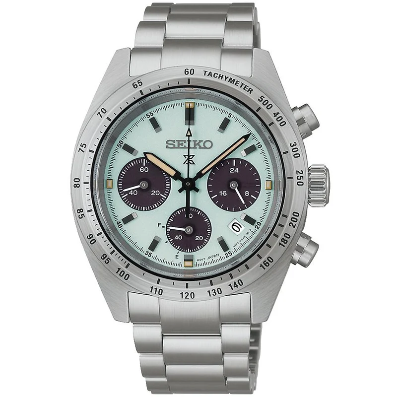 Reloj de hombre SEIKO Prospex Speedtimer Solar Chronograph SBDL129 con esfera verde ópalo.