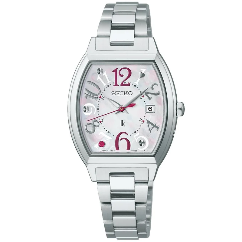 Reloj de mujer SEIKO Lukia HEE002J JDM Happy Collection Limited Solar Radio Tonneau de nácar