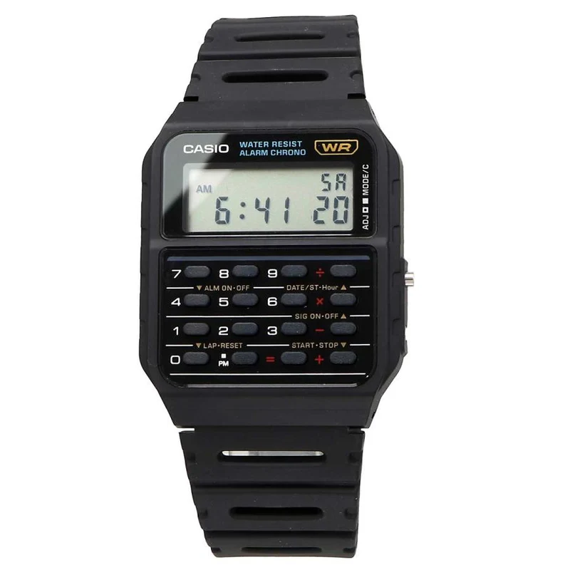 Reloj calculadora CASIO CA-53W-1 con 8 dígitos, doble hora y alarma.