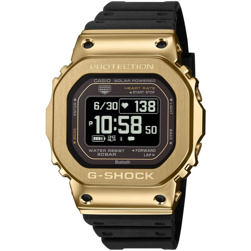 Reloj CASIO G-SHOCK G-SQUAD GM-H5600-9JR para hombre, con caja metálica y pantalla LCD invertida.