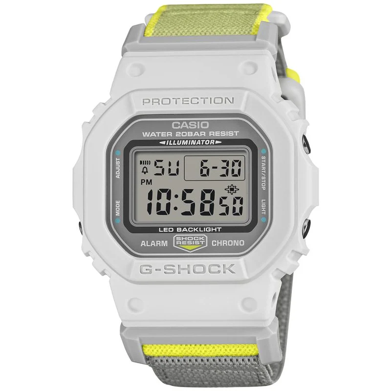 Reloj digital CASIO G-SHOCK DW-5600MNC-7A8JF FIDLOCK con correa magnética y pantalla LCD invertida