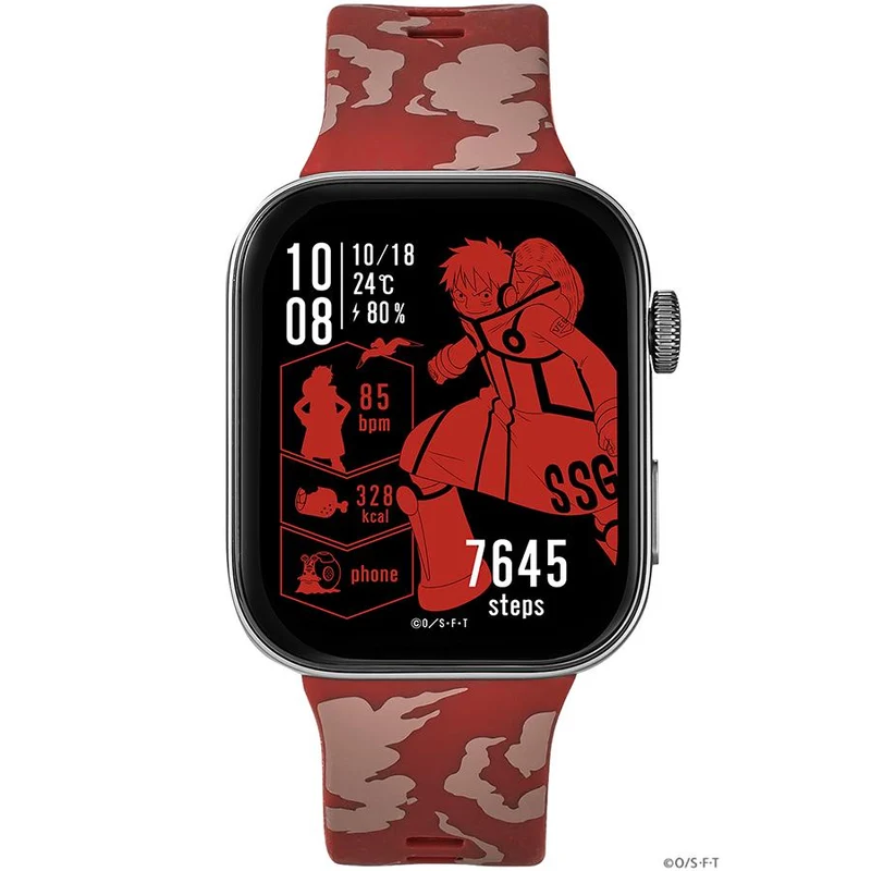 Reloj inteligente unisex GARRACK HUC-OP-FT3-L ONE PIECE Luffy rojo con pantalla AMOLED