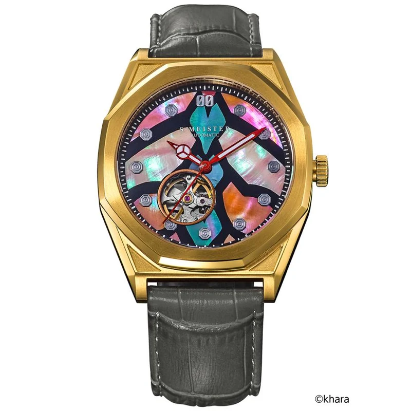 Reloj de pulsera automático de edición limitada GARRACK S-MEISTER Evangelion Unit-00 SMS-EVA-41-0 con esfera Raden y mecanismo abierto para hombre.