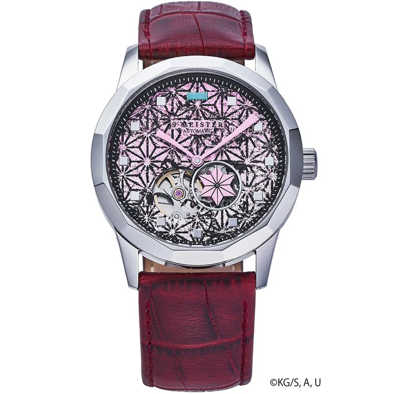 Reloj automático GARRACK S-MEISTER SMS-40-KY-KN Demon Slayer Nezuko Kamado con mecanismo abierto, fabricado en Japón.