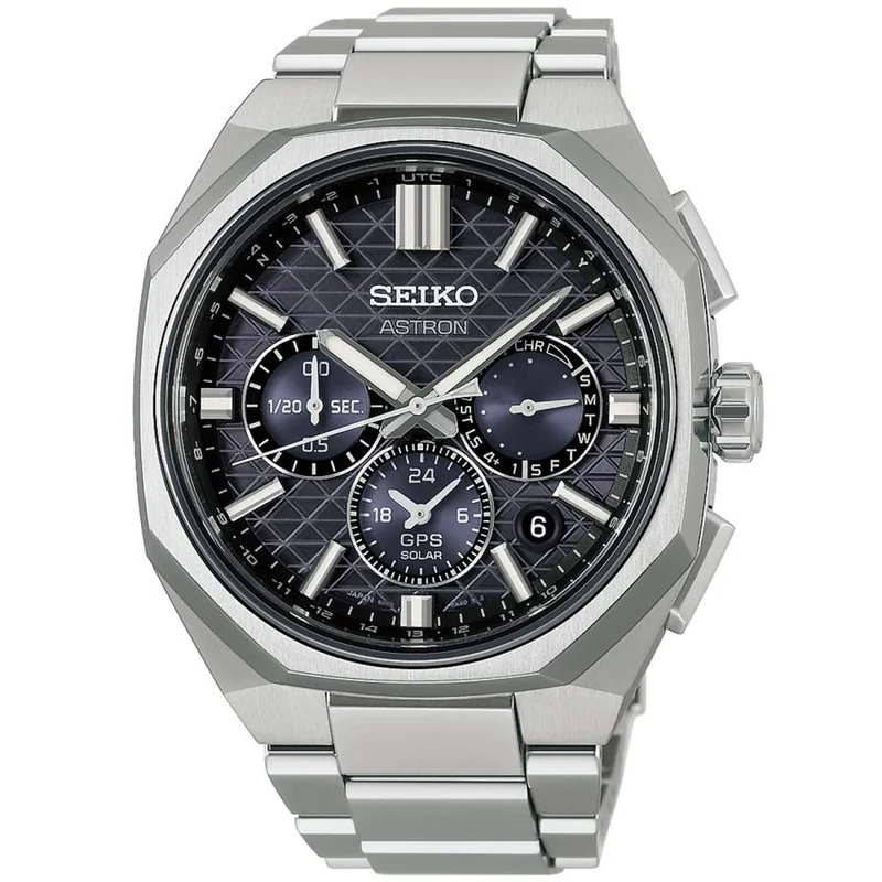 Reloj de hombre SEIKO ASTRON NEXTER HAB002J GPS Solar Dual-Time Cronógrafo Titanio Negro