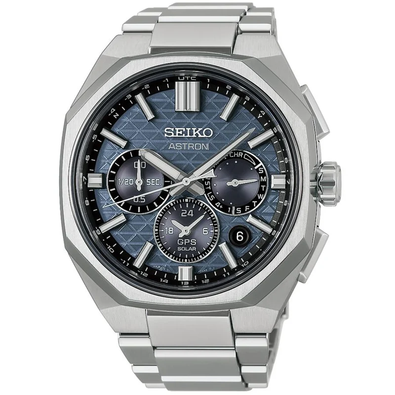 Reloj de hombre SEIKO ASTRON NEXTER HAB001J GPS Solar Dual-Time Cronógrafo Titanio Azul