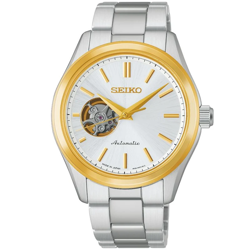 Reloj automático para hombre SEIKO SELECTION HFB004J JDM Open Heart de oro blanco, fabricado en Japón.