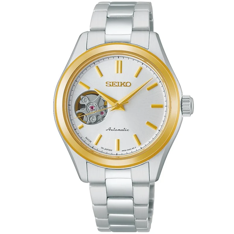 Reloj automático para mujer SEIKO SELECTION HFB009J JDM Open Heart de oro blanco, fabricado en Japón.