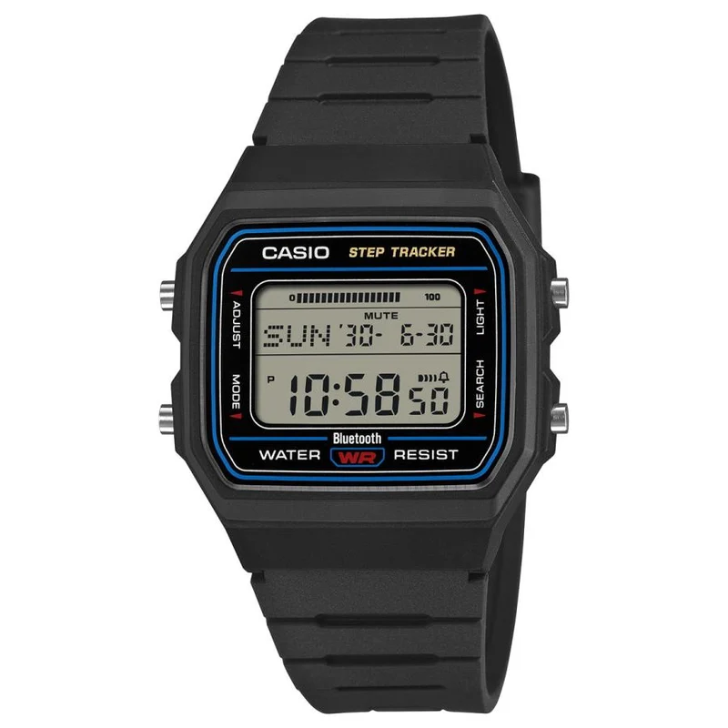 Reloj digital para hombre CASIO COLLECTION F-B100W-1AJF JDM con Bluetooth y podómetro, color negro.