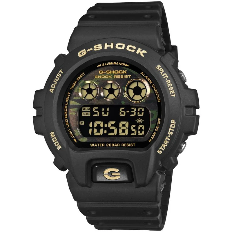 Reloj digital para hombre CASIO G-SHOCK DW-6900CF-1JF JDM con esfera de camuflaje negro