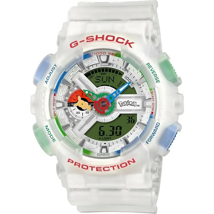 Reloj CASIO G-SHOCK GA-110PKM-7AJR JDM Colaboración Pokémon 30 Aniversario Blanco para Hombre