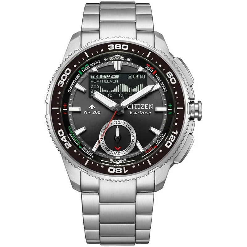 CITIZEN PROMASTER JV3001-53E JDM Wave Tracker Eco-Drive MIP LCD Plata