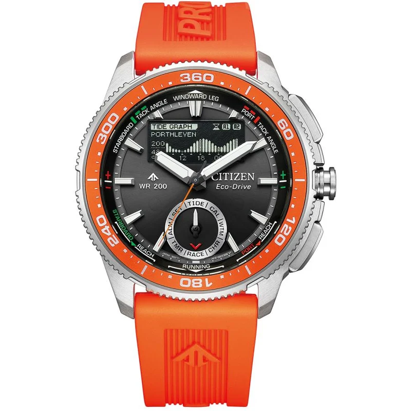 CITIZEN PROMASTER JV3000-13E JDM Wave Tracker Eco-Drive MIP LCD Naranja