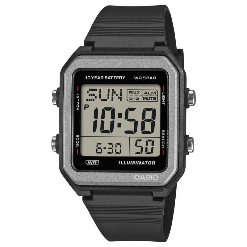 Reloj digital unisex CASIO Collection STANDARD W-221H-1AJF negro (modelo japonés).