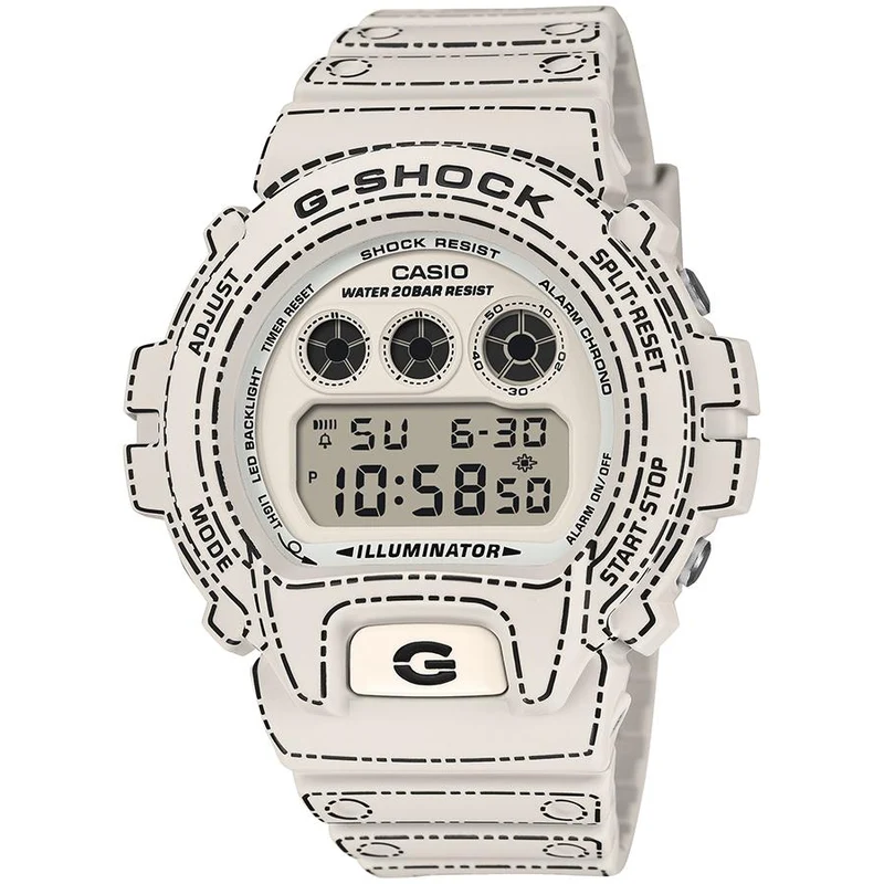 Reloj digital para hombre CASIO G-SHOCK DW-6900RGM-5JR con diseño de origami, fabricado en Japón.