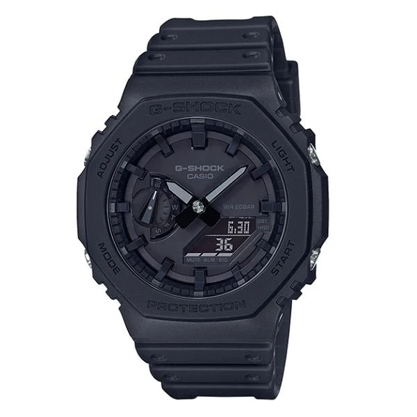 Reloj analógico digital CASIO G-Shock GA-2100-1A1 CasiOak para hombre, color negro, con protección de núcleo de carbono