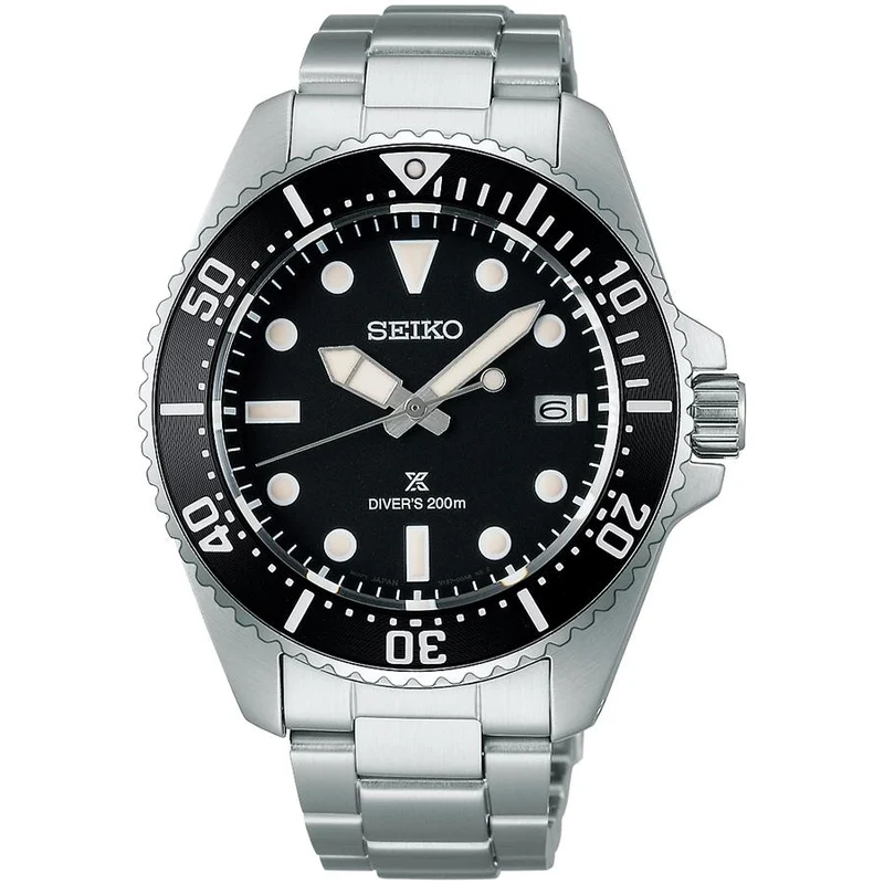 Reloj Seiko Prospex Diver Scuba Solar SBDJ063 para hombre con esfera negra