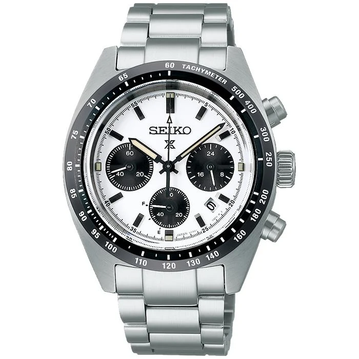Reloj Seiko Prospex SPEEDTIMER Solar Chronograph SBDL085 para hombre, Panda blanco, edición limitada [S_R9CP]