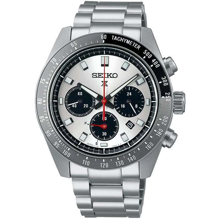 Reloj cronógrafo solar Seiko Prospex SPEEDTIMER para hombre en colores de archivo (SBDL095) - Diseño Panda