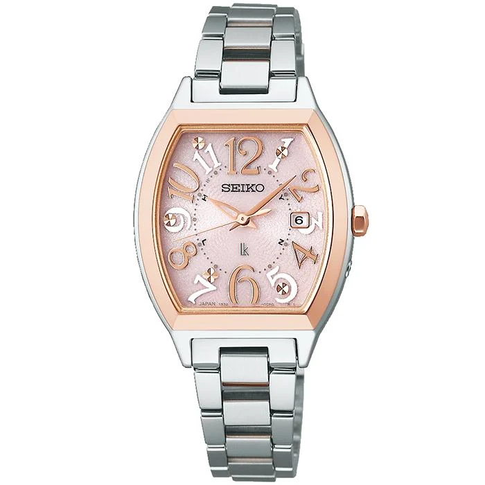 Reloj Seiko Lukia Standard Collection SSVW214 para mujer, con correa de piel solar y radiocontrolada en oro rosa
