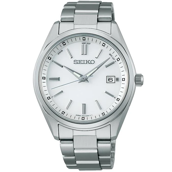 Reloj solar radiocontrolado Seiko Selection S Series SBTM317 para hombre, color blanco