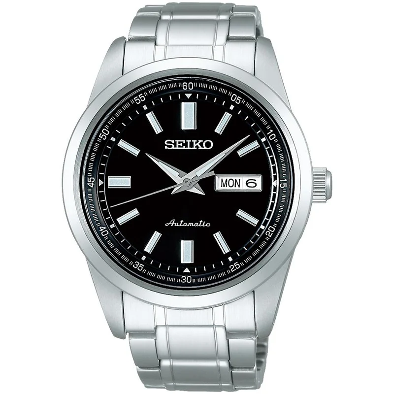 Reloj automático Seiko Selection Mechanical SARV003 para hombre con fecha y día, color negro
