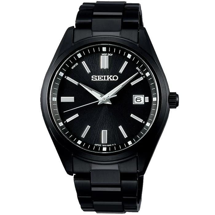 Reloj solar radiocontrolado Seiko Selection S Series SBTM325 para hombre, color negro