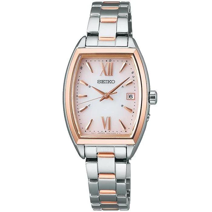 Reloj Seiko Selection S Series SWFH126 para mujer, con correa de piel solar y radiocontrolada, color rosa