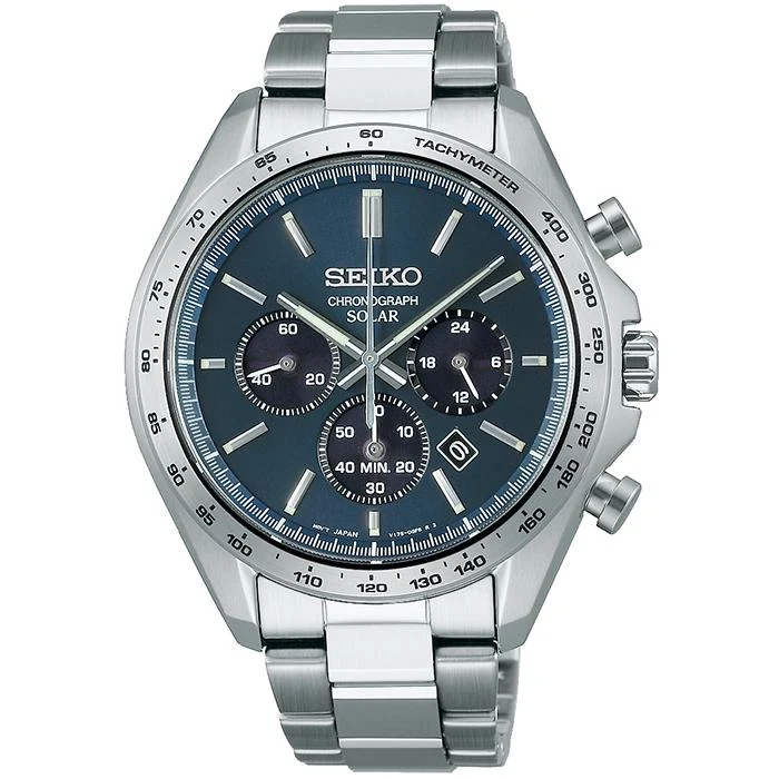 Reloj cronógrafo solar Seiko Selection S Series SBPY163 para hombre, azul