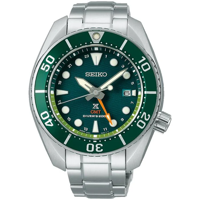 Reloj de buceo Seiko Prospex Sumo SBPK001 Solar GMT para hombre, verde