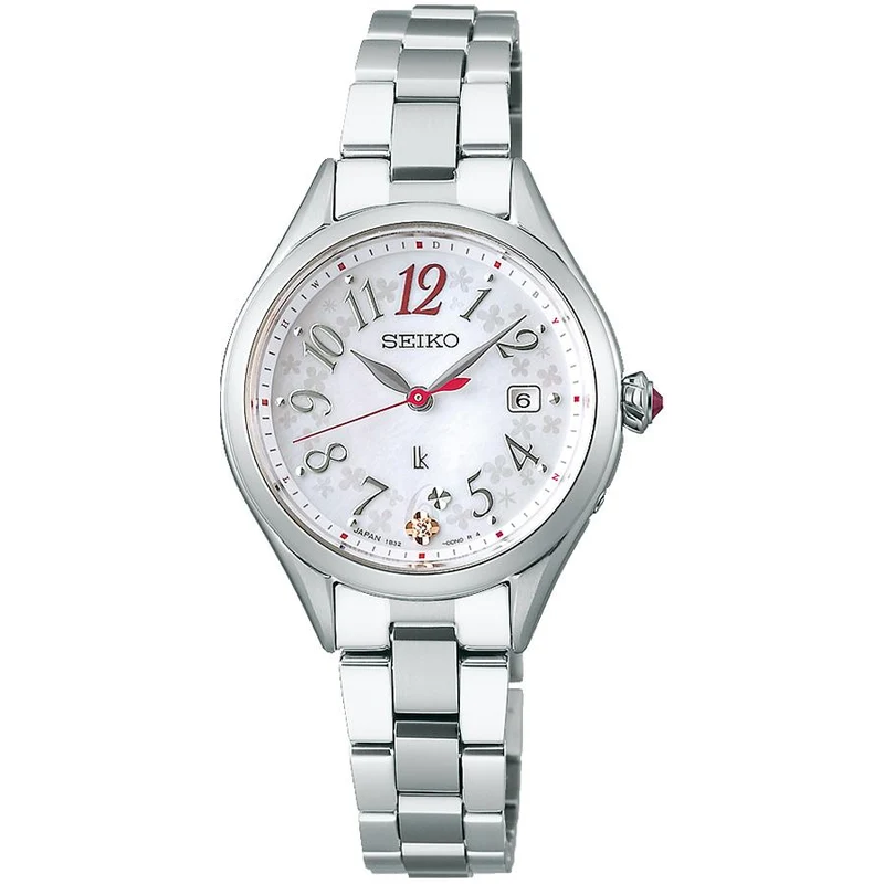 Reloj solar de titanio radiocontrolado para mujer Seiko LUKIA Grow Flower Garden SSQW091 con esfera de nácar