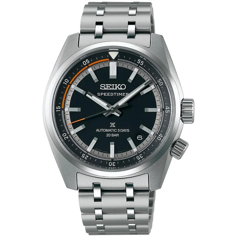 Reloj Seiko Prospex Speedtimer Cronógrafo Mecánico SBDC217 para Hombre con Esfera Negra, Modelo Exclusivo