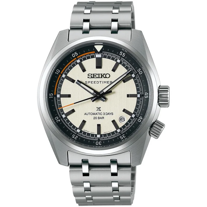 Reloj cronógrafo mecánico Seiko Prospex Speedtimer SBDC215 para hombre con esfera plateada y blanca